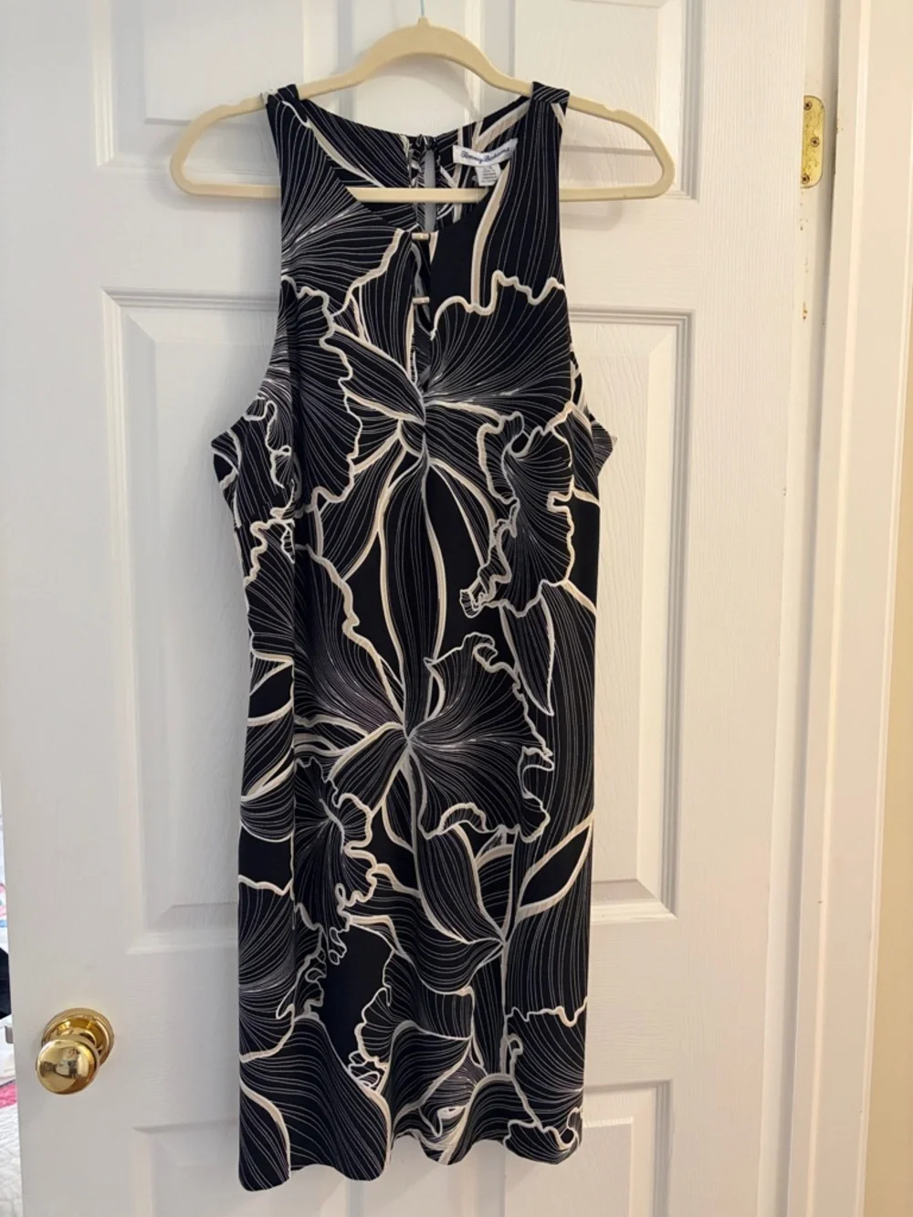 Tommy Bahama Black & White Floral Midi Dress - Picture 1 of 4